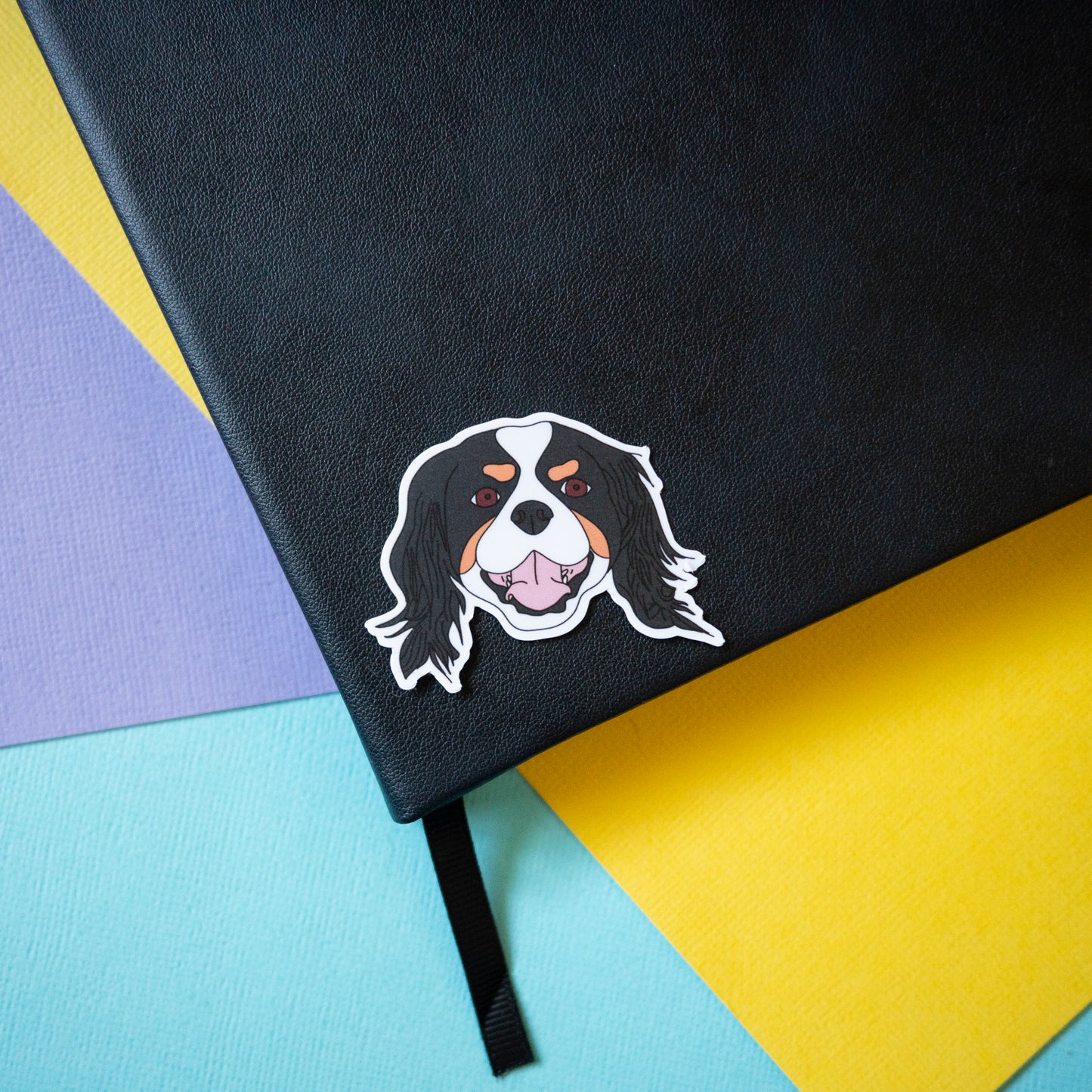King Charles Cavalier 2" Sticker - Tri-colour