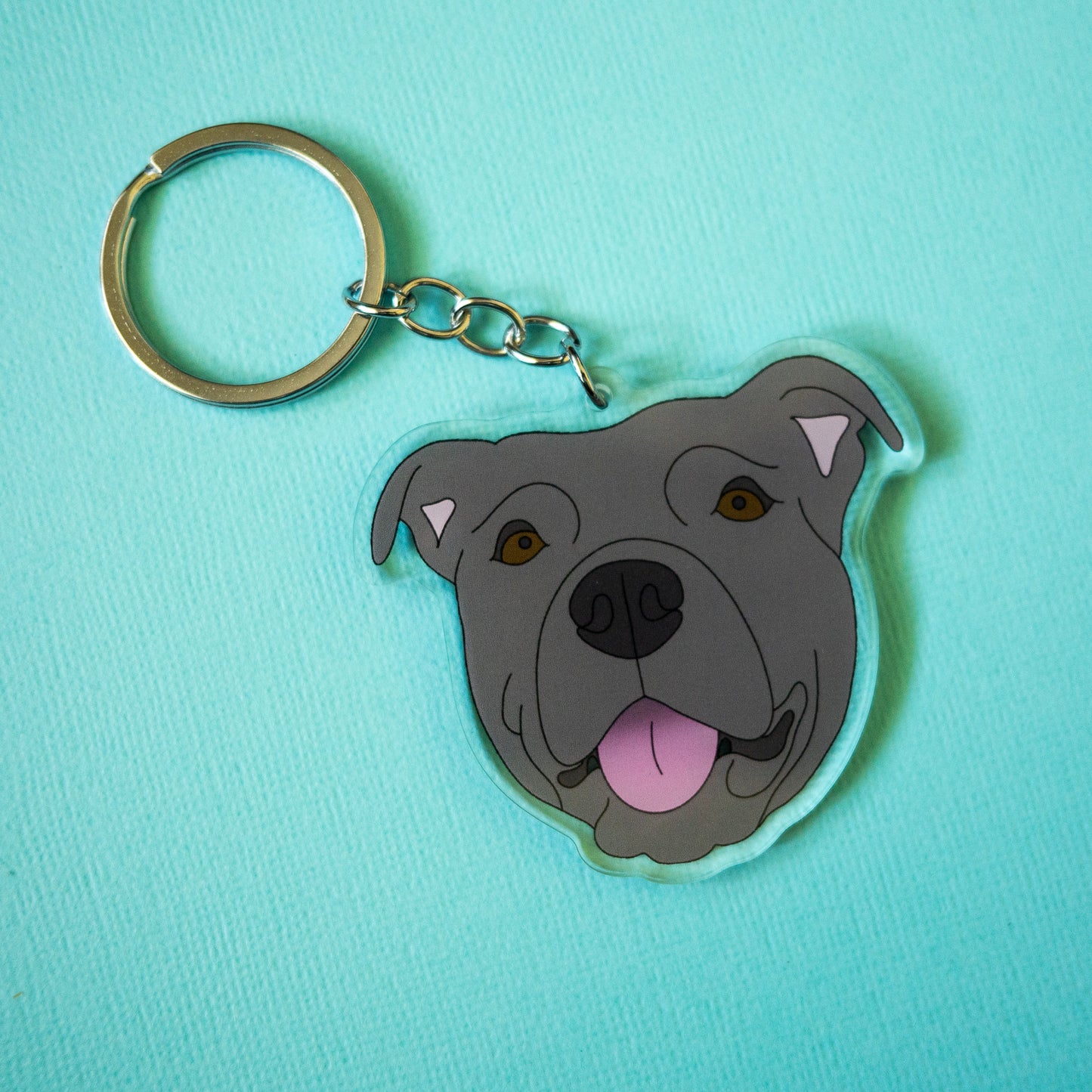 Staffy Keychain - Blue