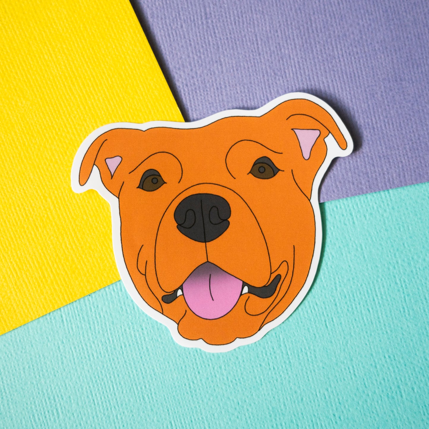 Staffy 3" Sticker - Red