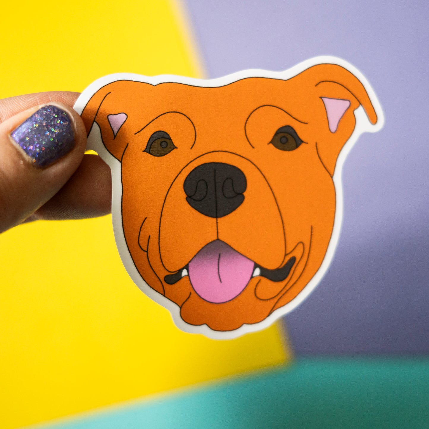 Staffy 3" Sticker - Red