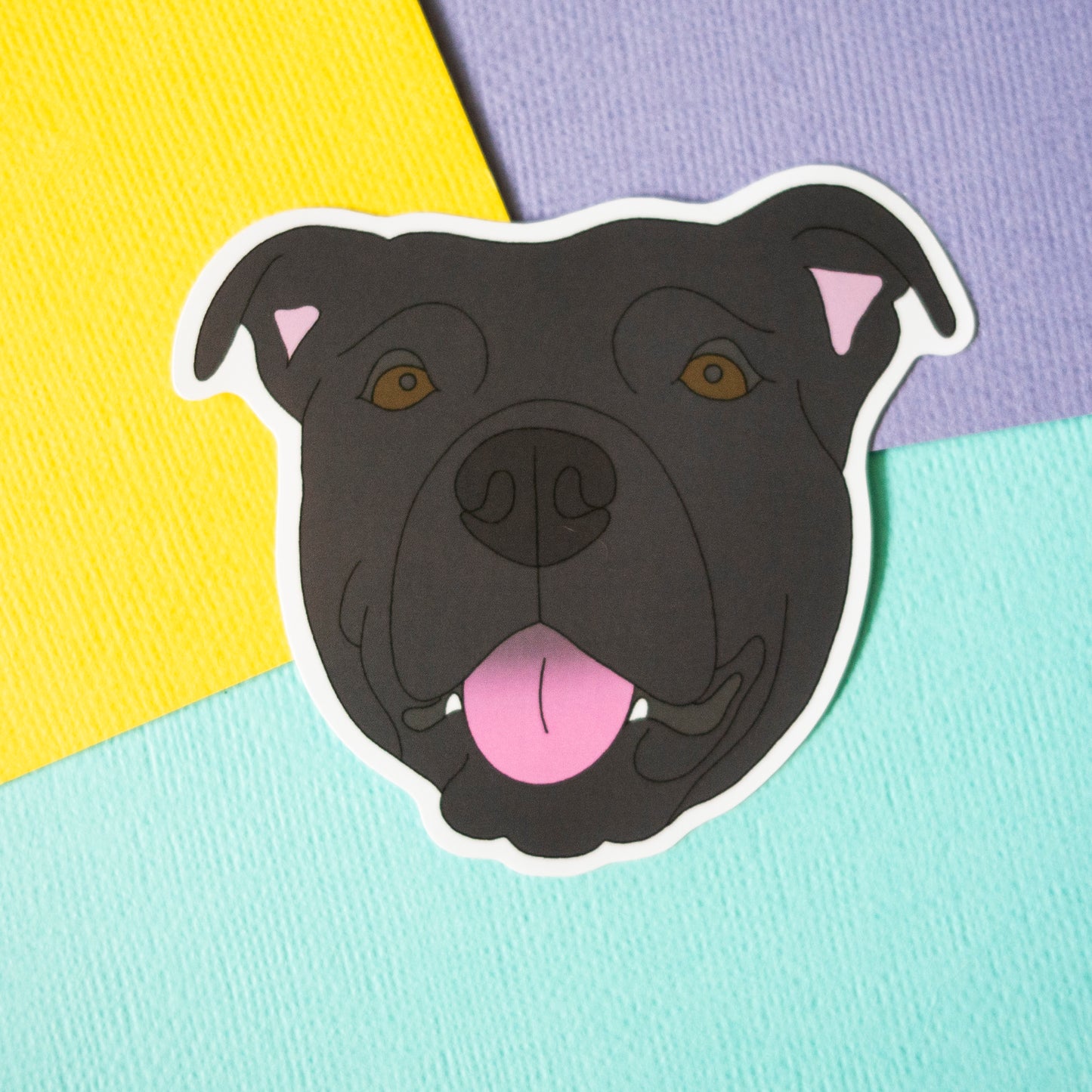 Staffy 3" Sticker - Black