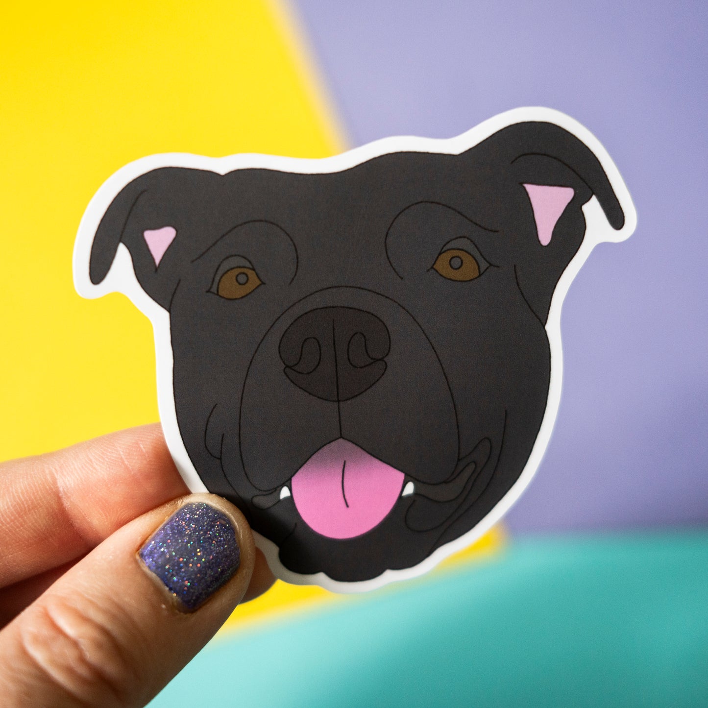 Staffy 3" Sticker - Black