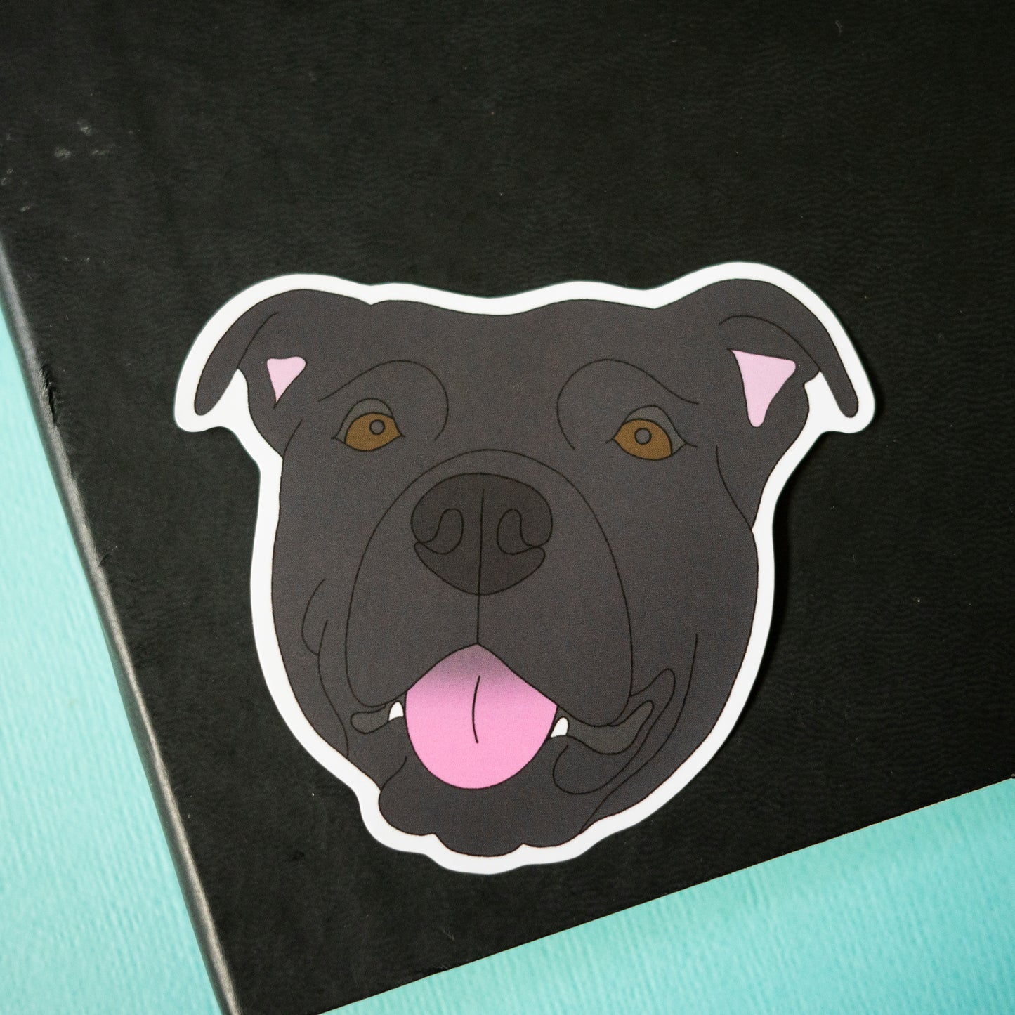 Staffy 3" Sticker - Black