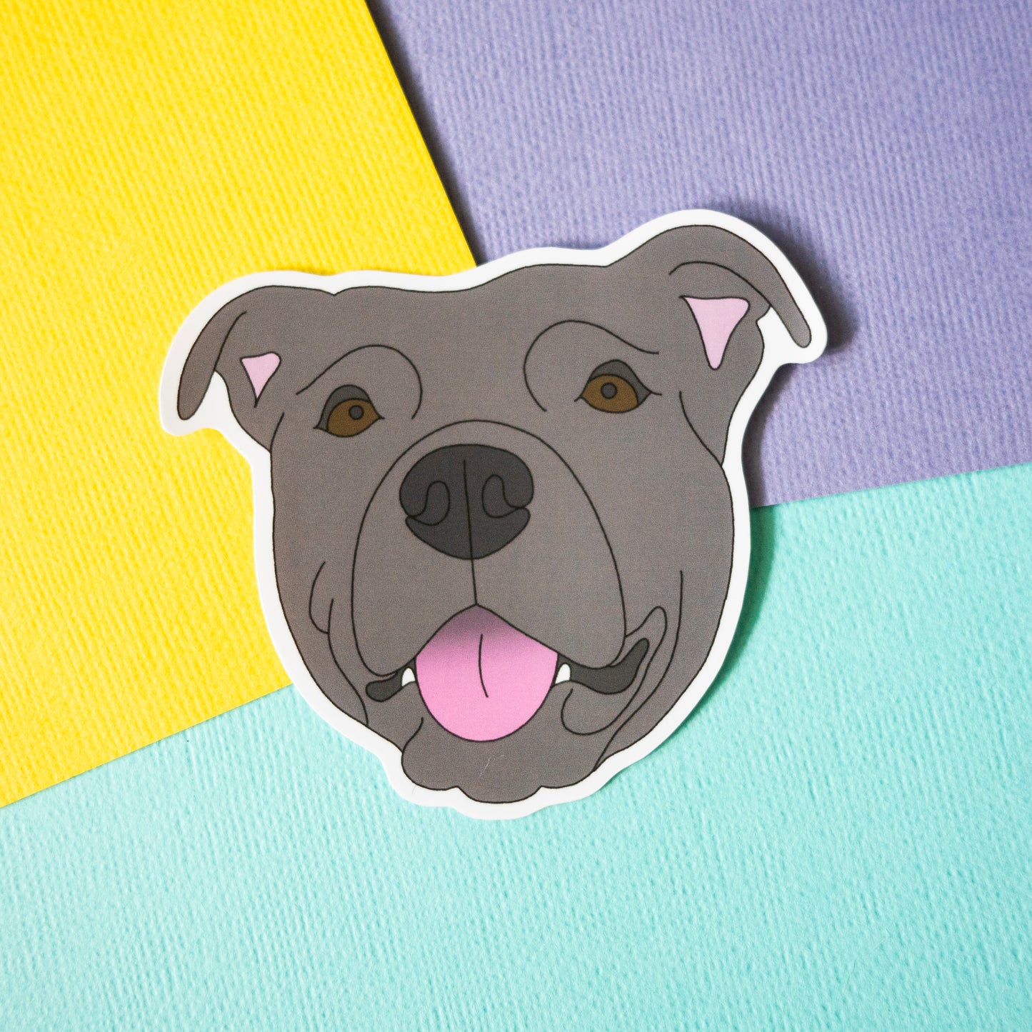 Staffy 3" Sticker - Blue