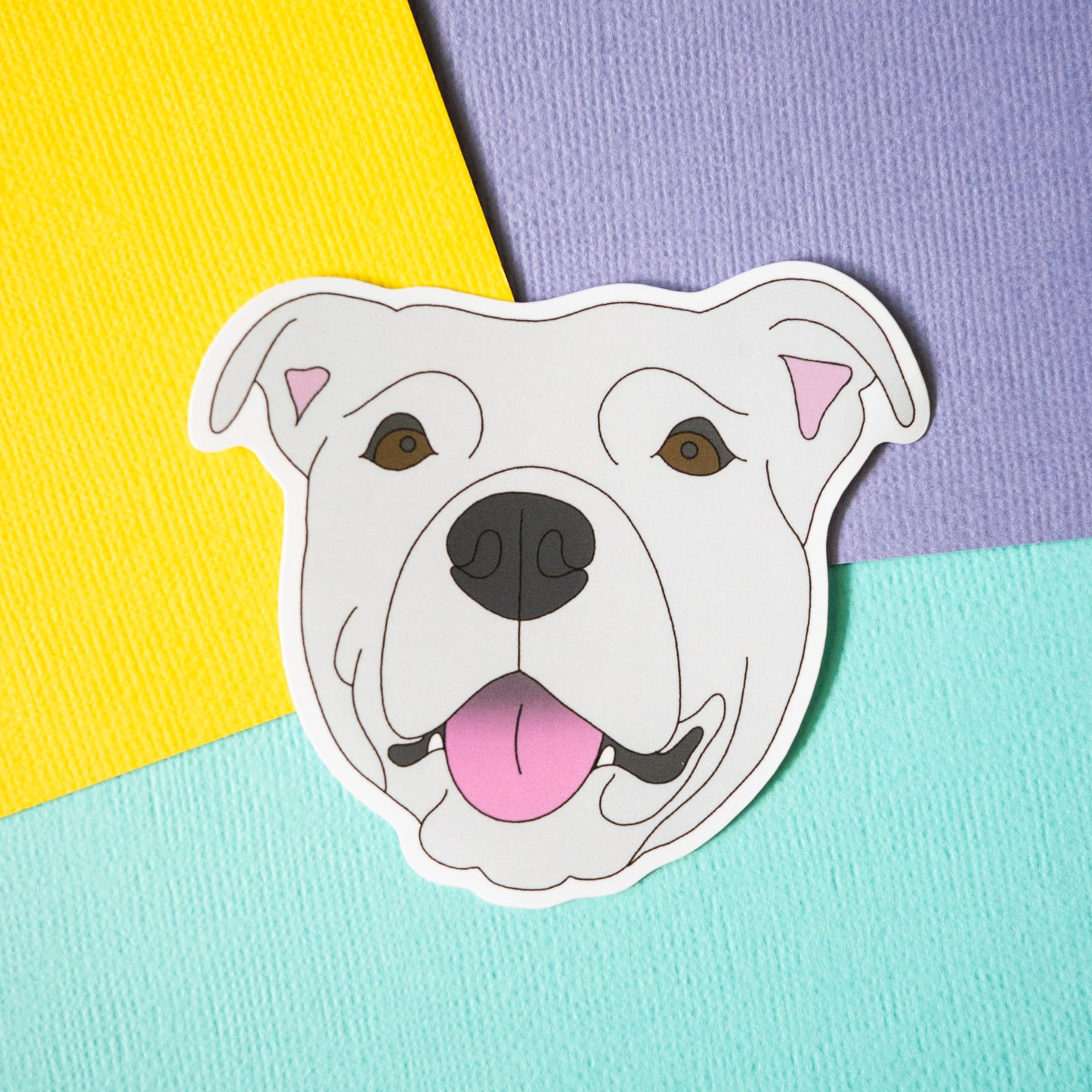Staffy 3" Sticker - White