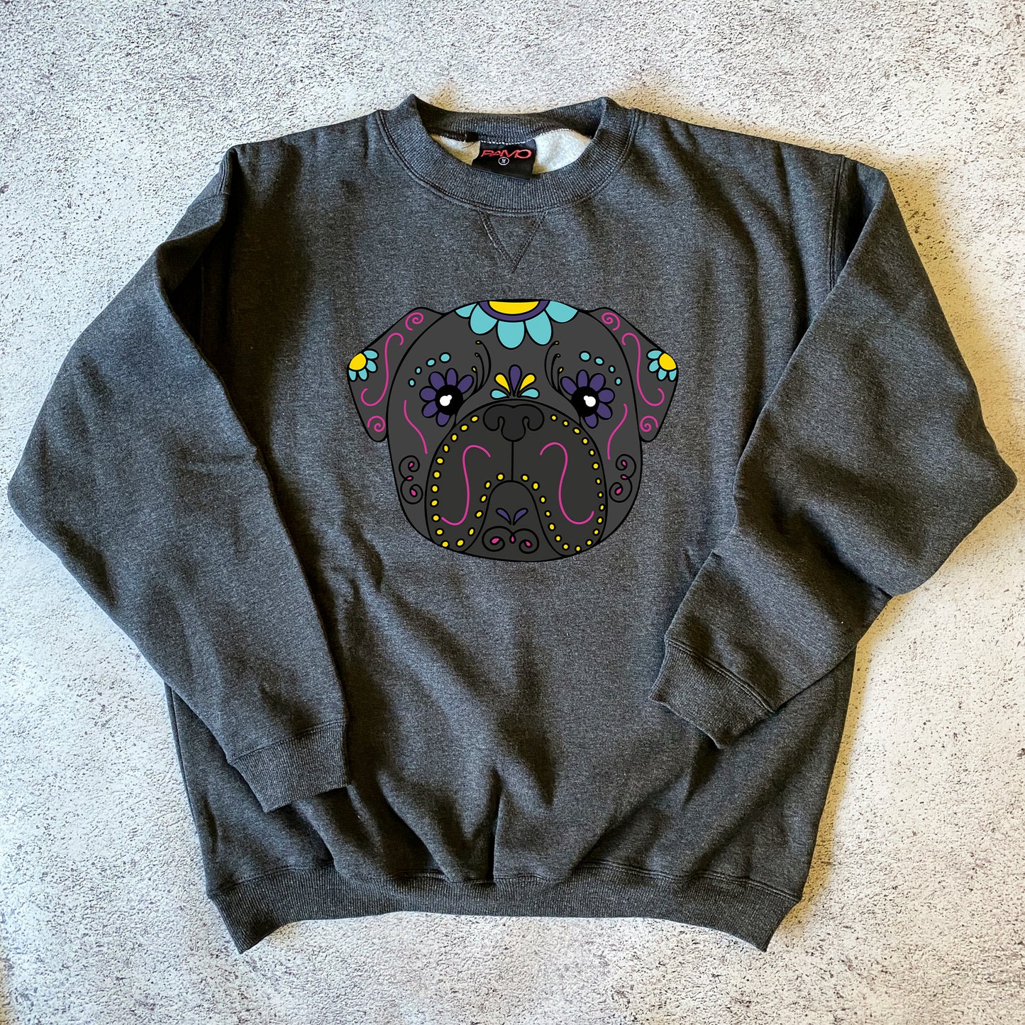 Sugar Skull Pug Sweatshirt