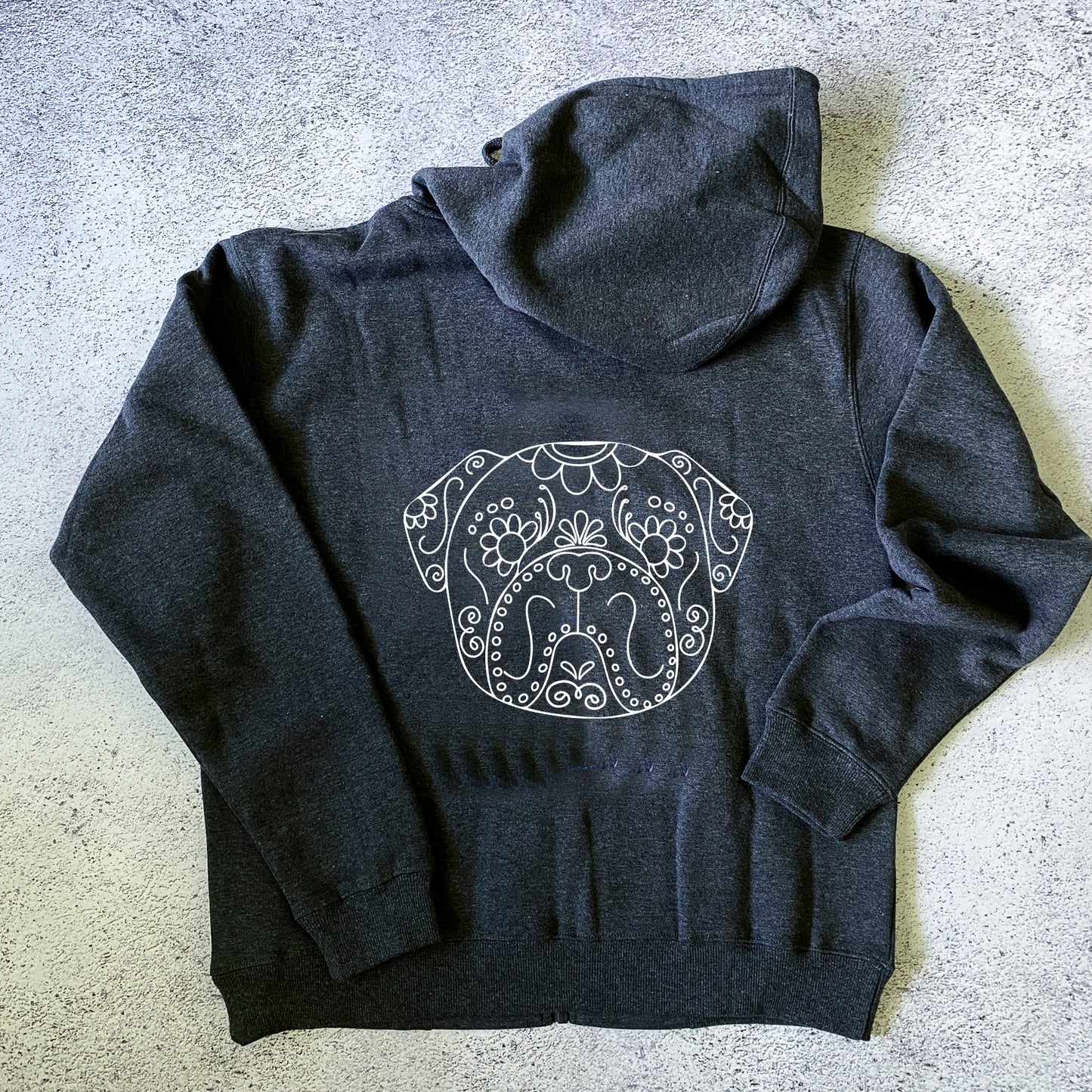 Sugar Skull Pug Zip Hoodie