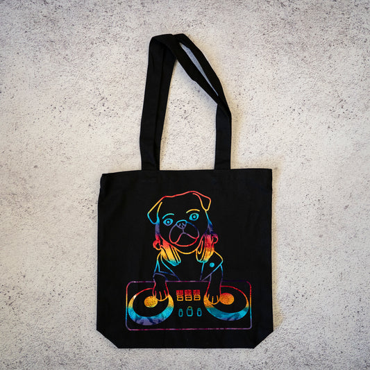 DJ Pug Canvas Tote Bag