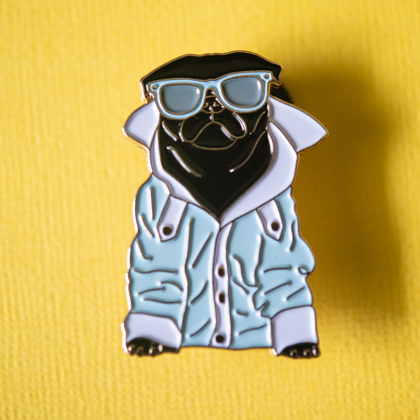Cool Black Pug Enamel Pin