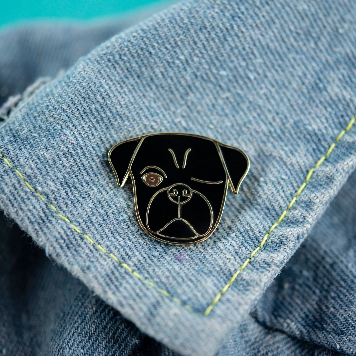 Black Pirate Pug Enamel Pin