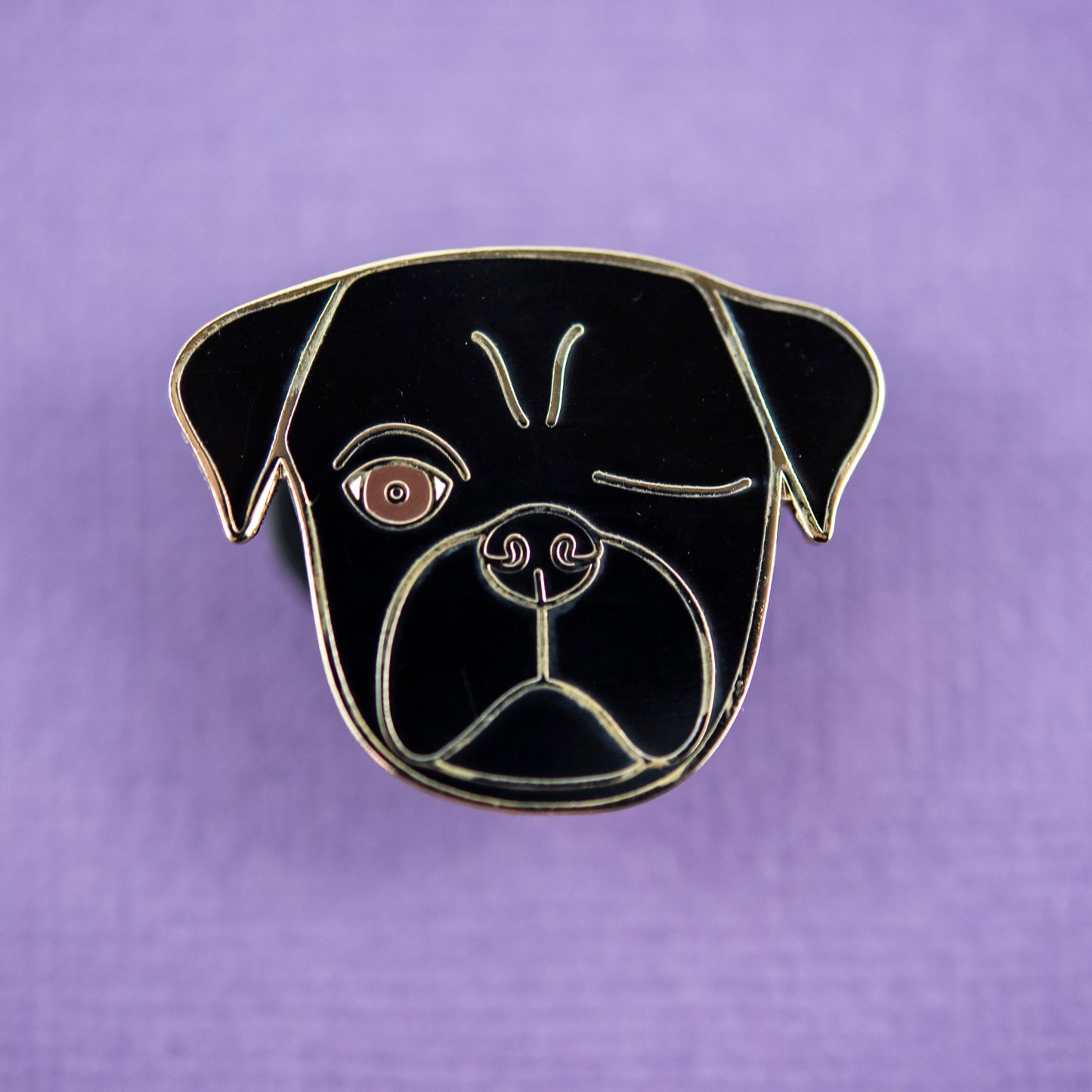 Black Pirate Pug Enamel Pin