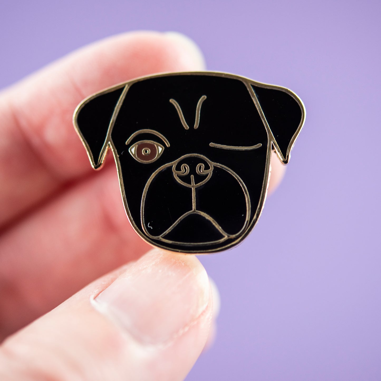 Black Pirate Pug Enamel Pin