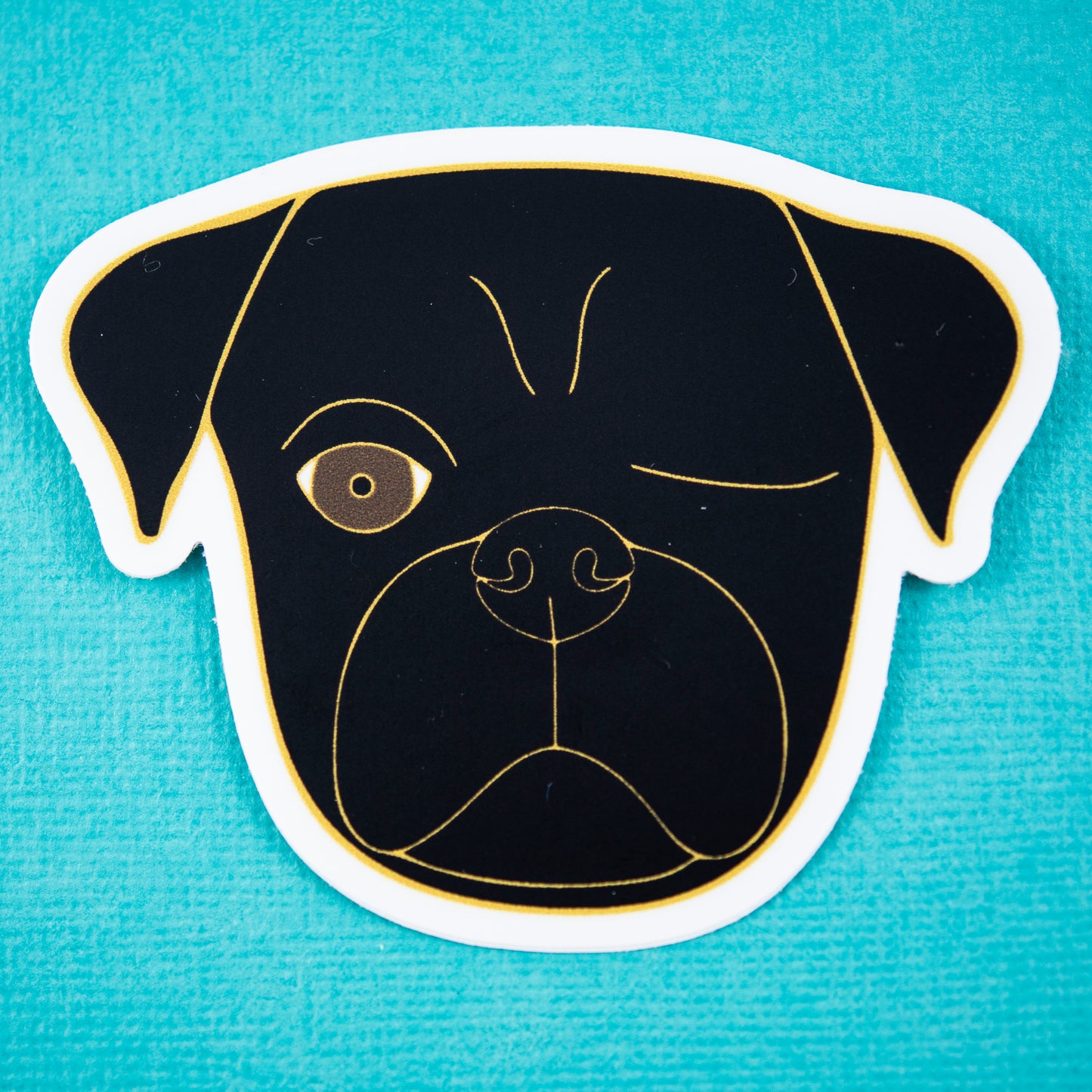 Black Pirate Pug 3" Sticker