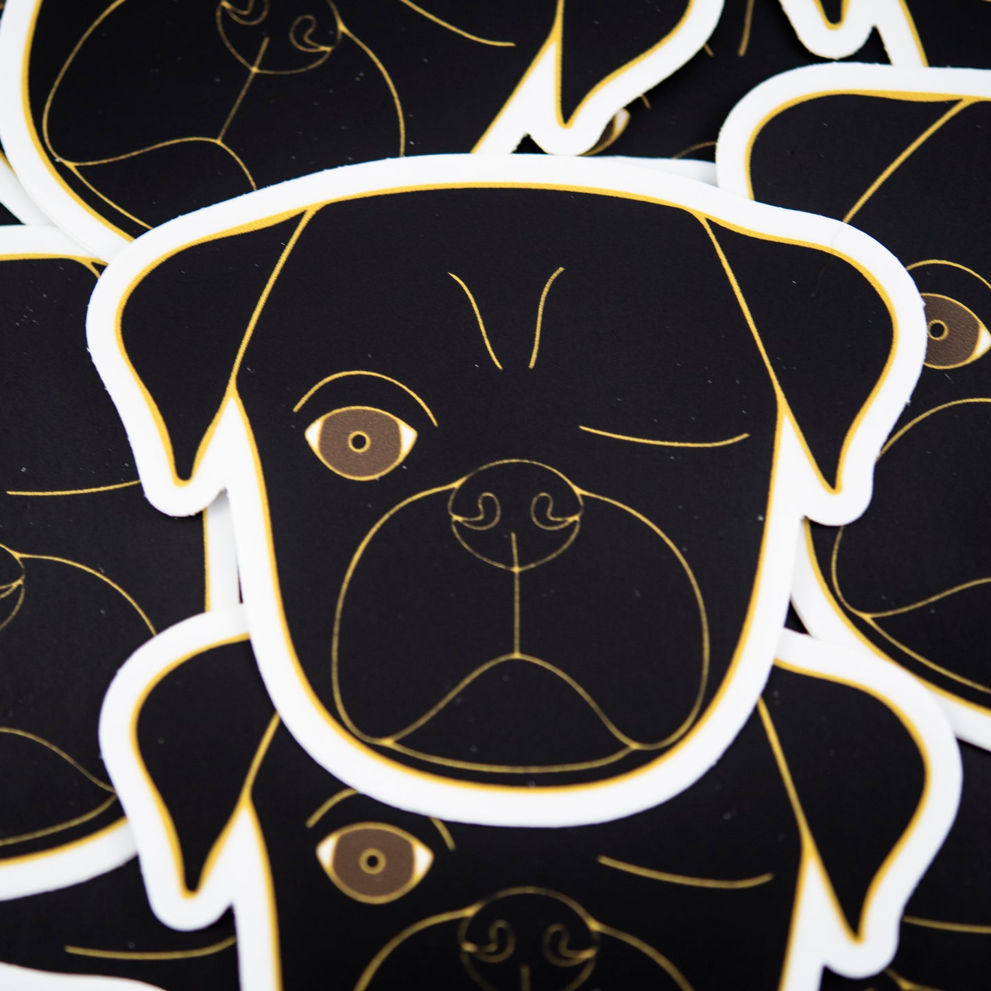 Black Pirate Pug 3" Sticker