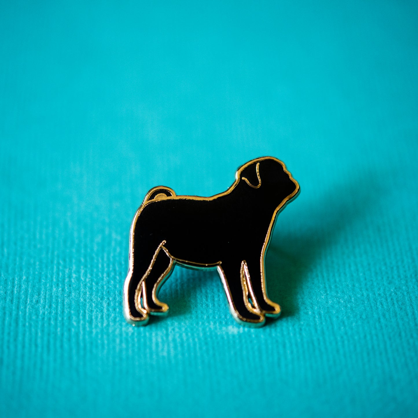Black Pug Silhouette Enamel Pin