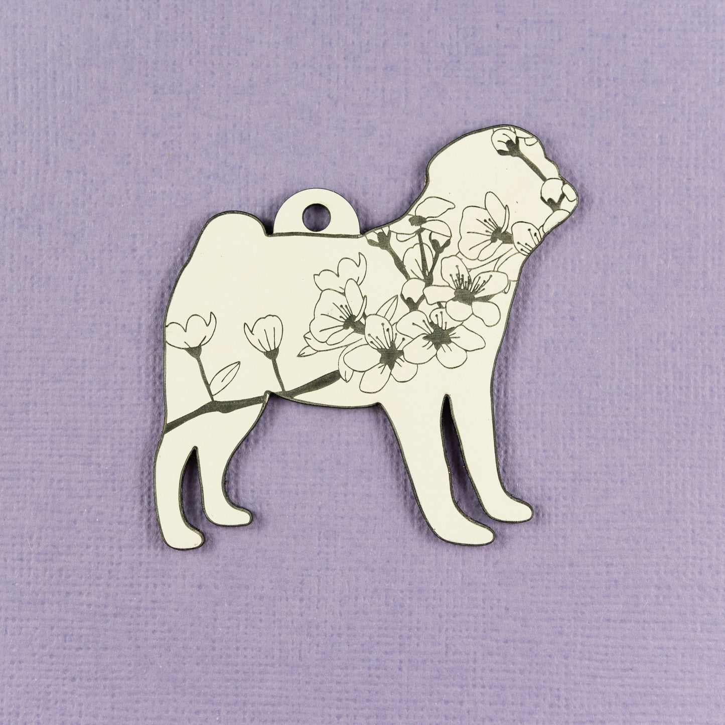 Cherry Blossom Pug Necklace