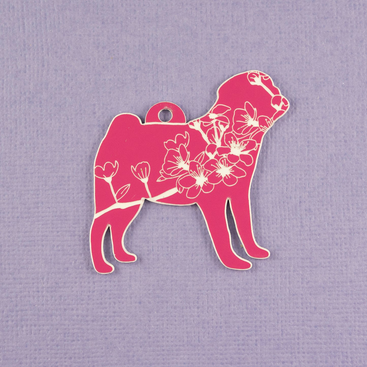 Cherry Blossom Pug Necklace