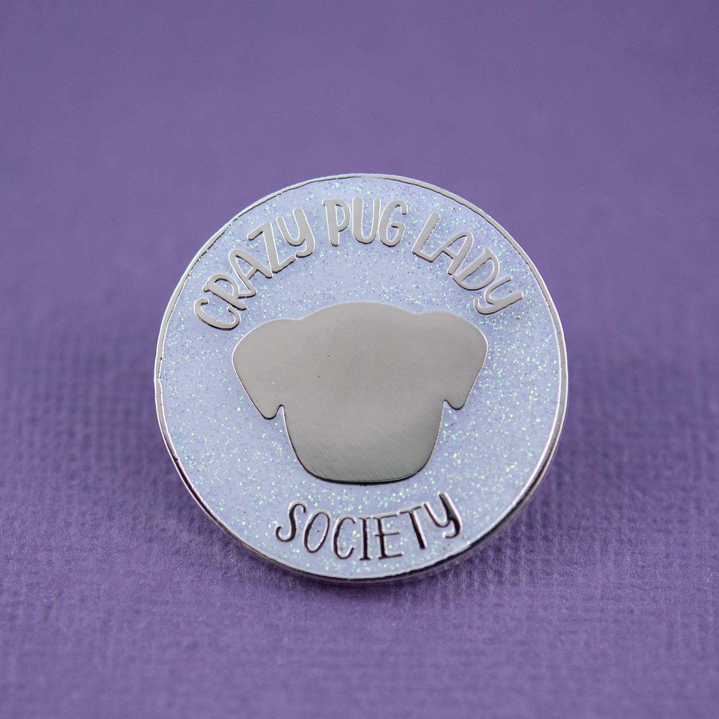 Crazy Pug Lady Society Enamel Pin