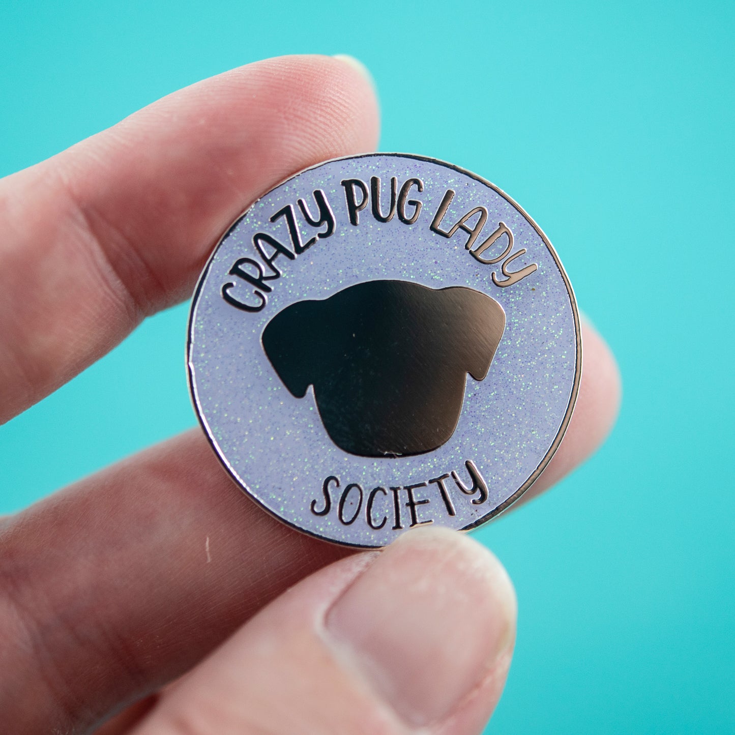 Crazy Pug Lady Society Enamel Pin