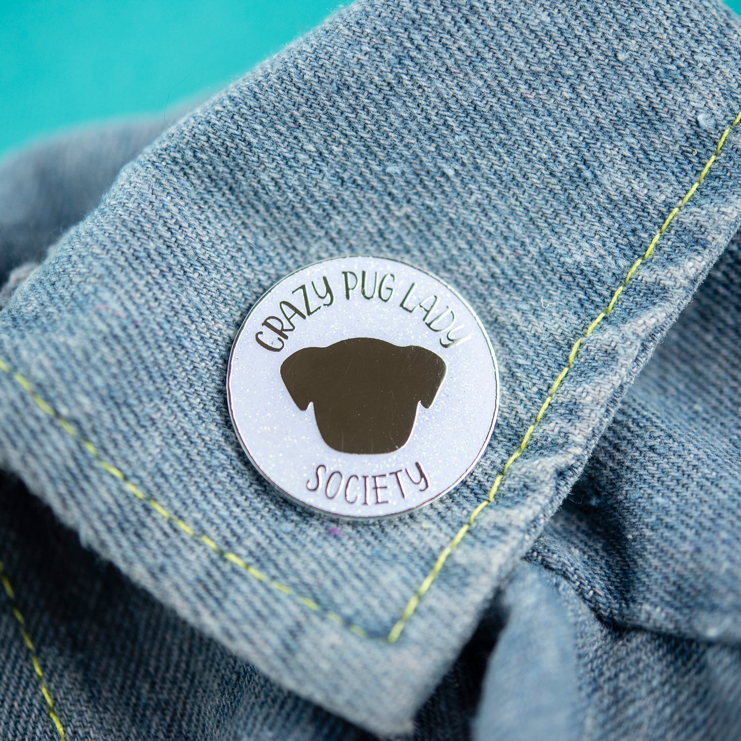 Crazy Pug Lady Society Enamel Pin