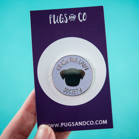 Crazy Pug Lady Society Enamel Pin