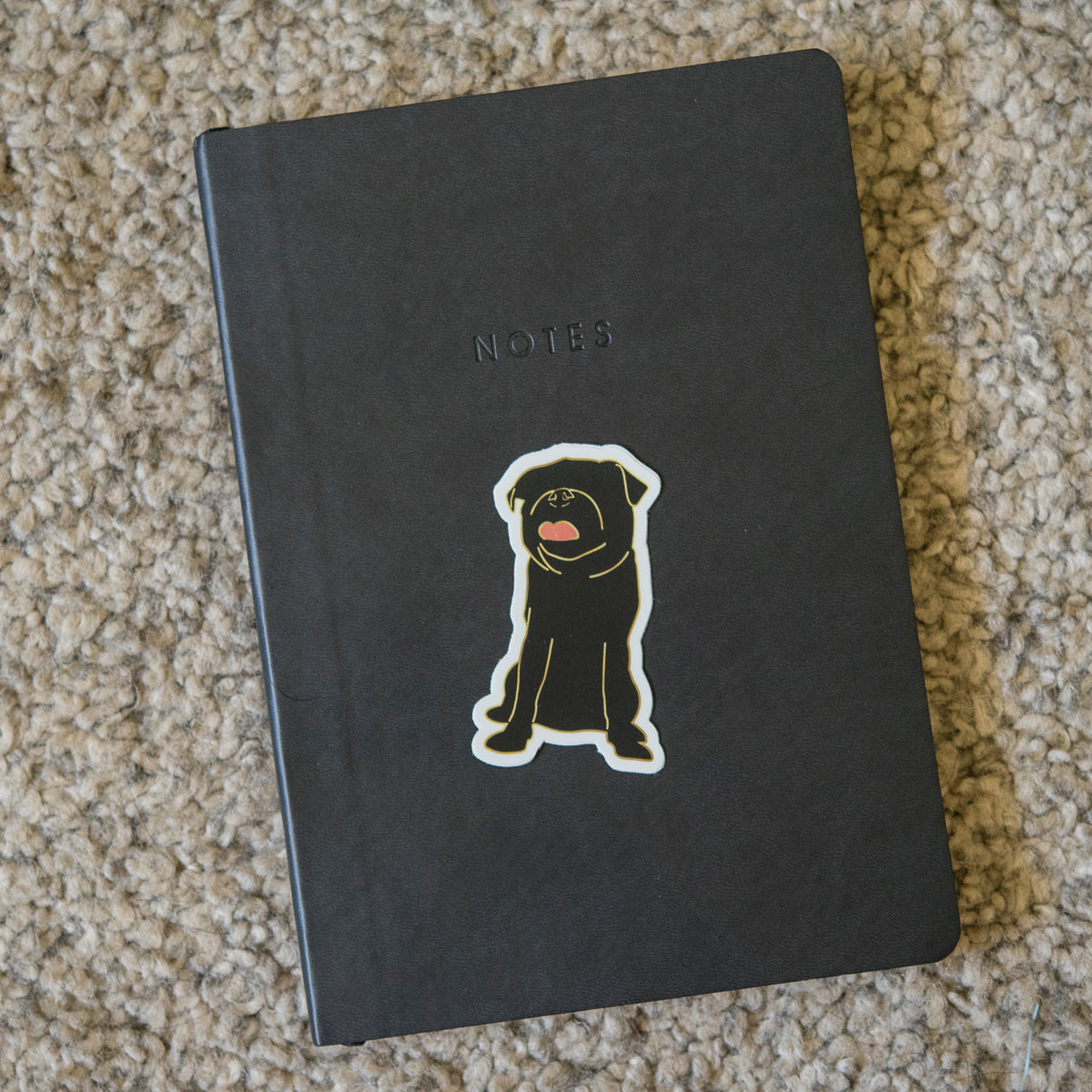 Faceless Black Pug 3" Sticker