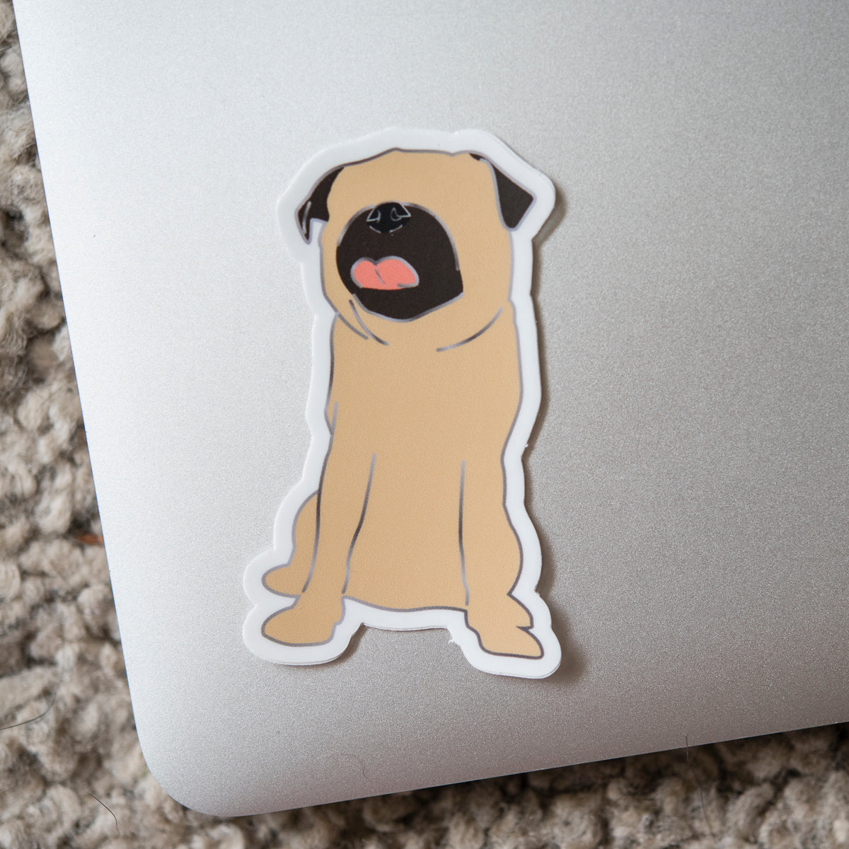 Faceless Fawn Pug Sticker
