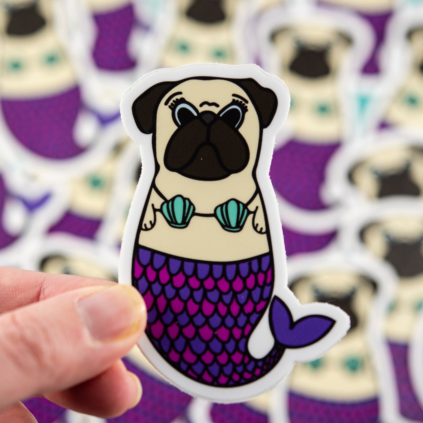 Fawn Merpug 3" Sticker