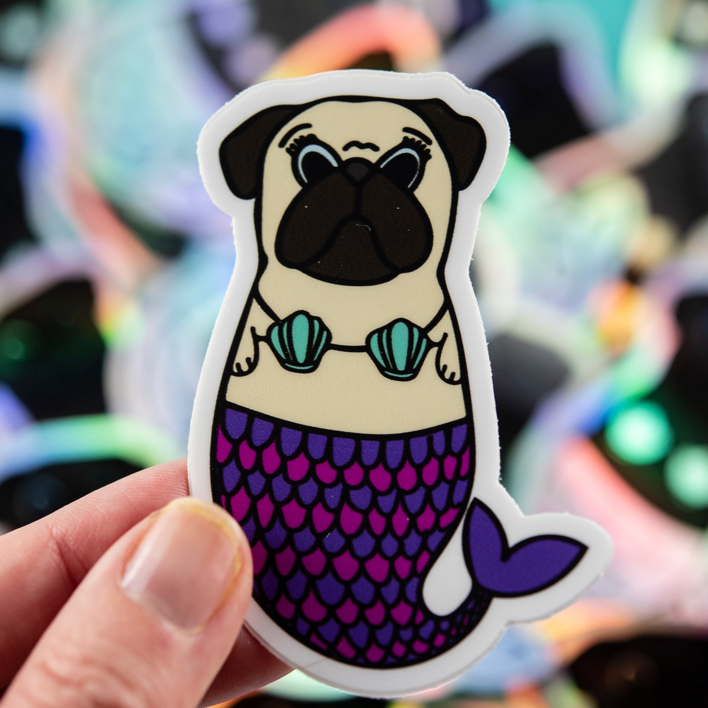 Fawn Merpug 3" Sticker