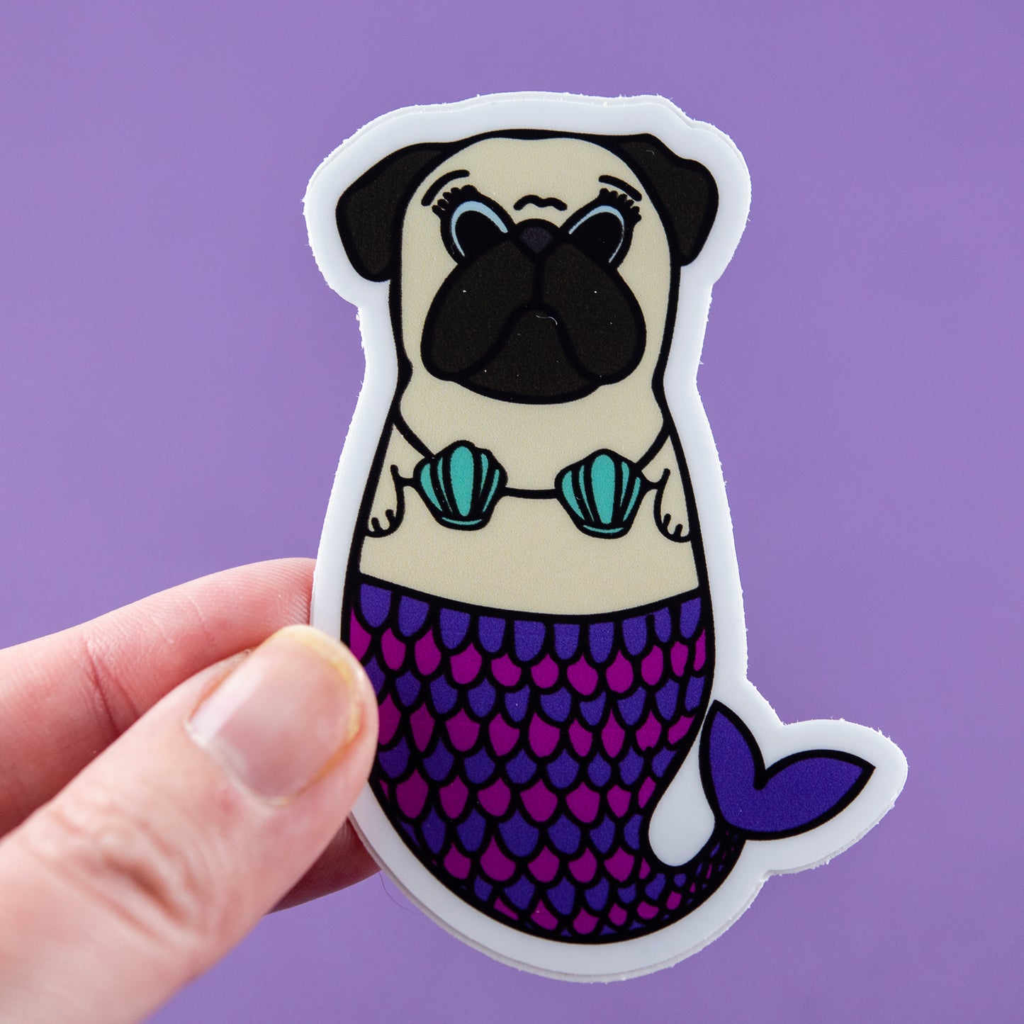 Fawn Merpug 3" Sticker