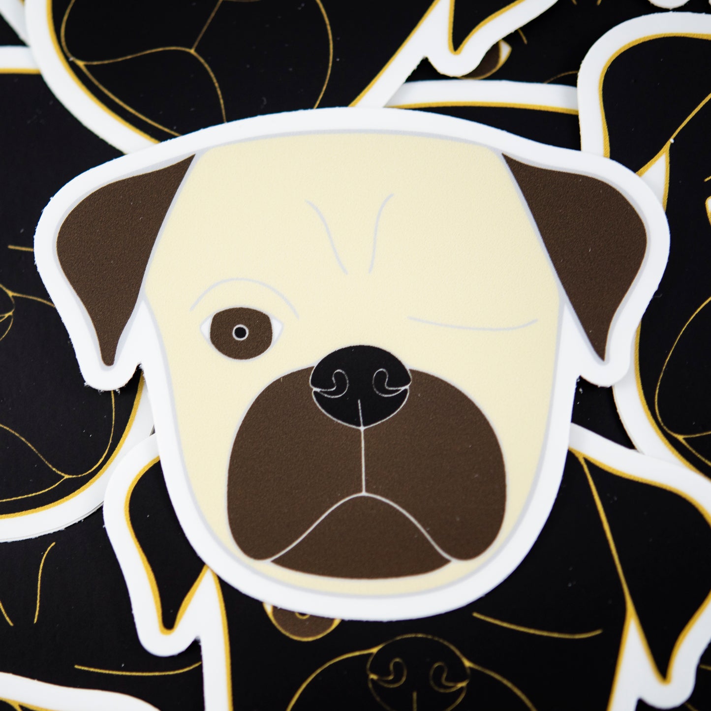 Fawn Pirate Pug 3" Sticker