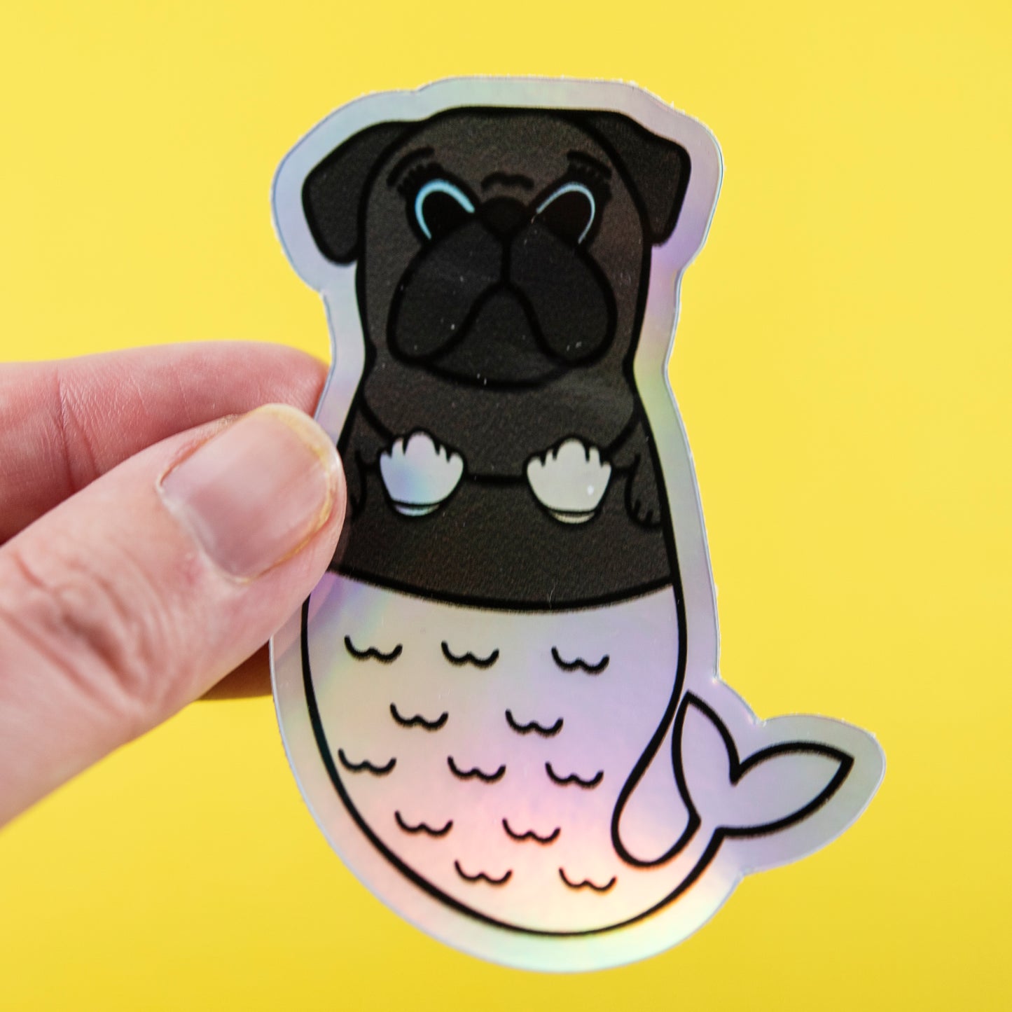 Holo Merpug 3" Sticker