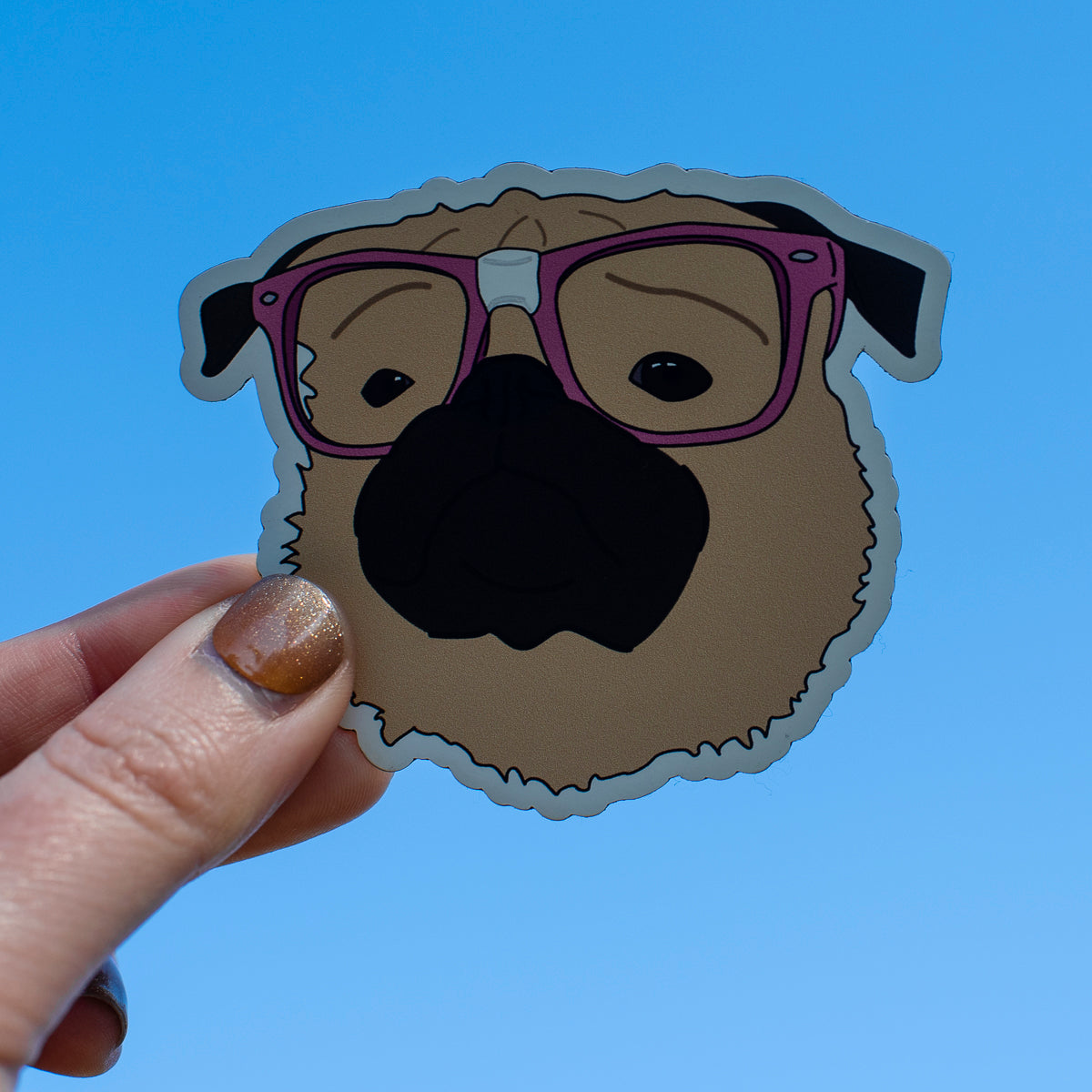 Nerdy Fawn Pug Magnet