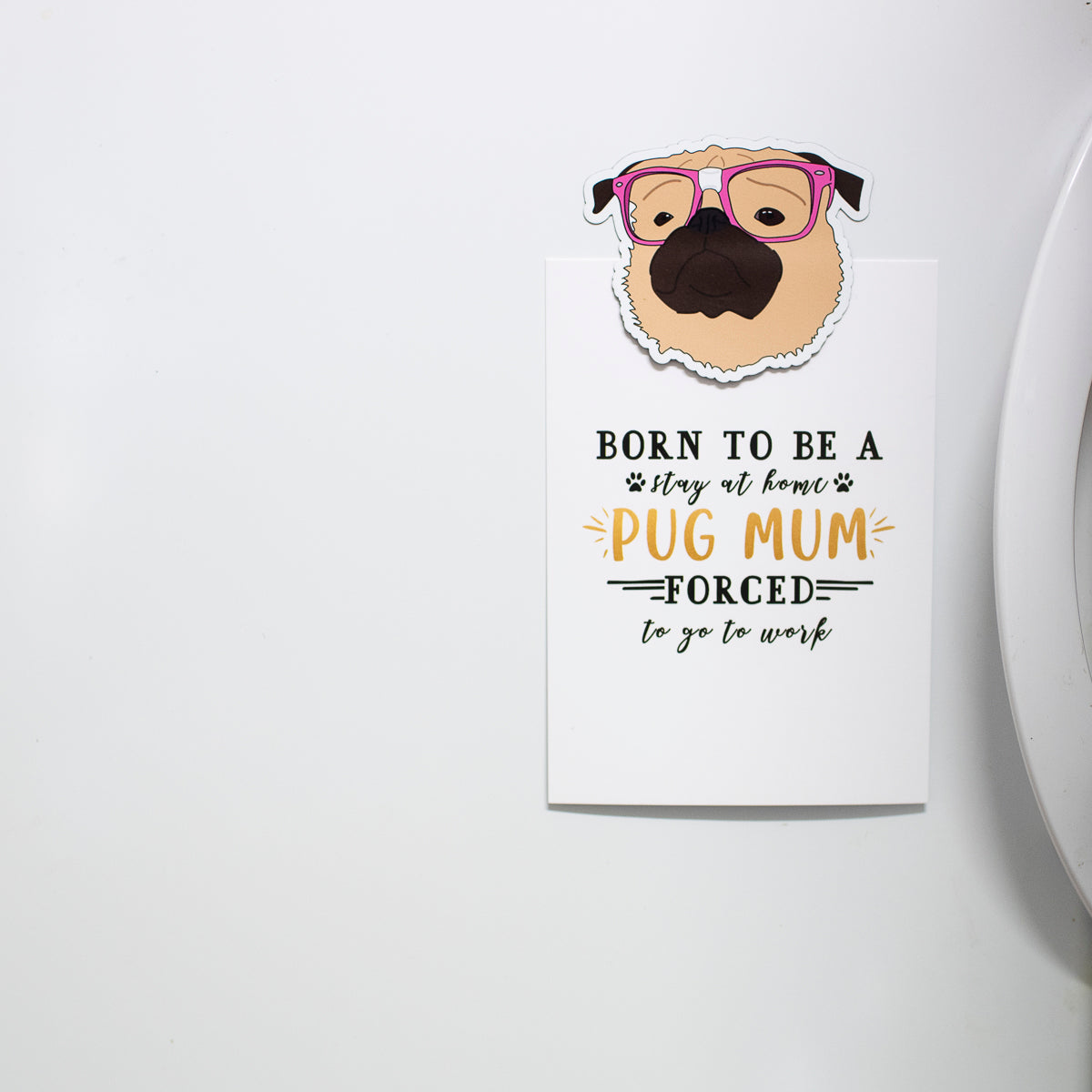 Nerdy Fawn Pug Magnet