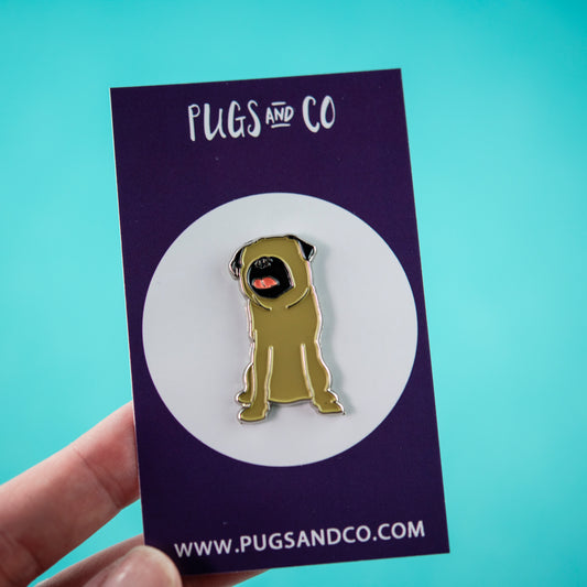 Faceless Fawn Pug Enamel Pin