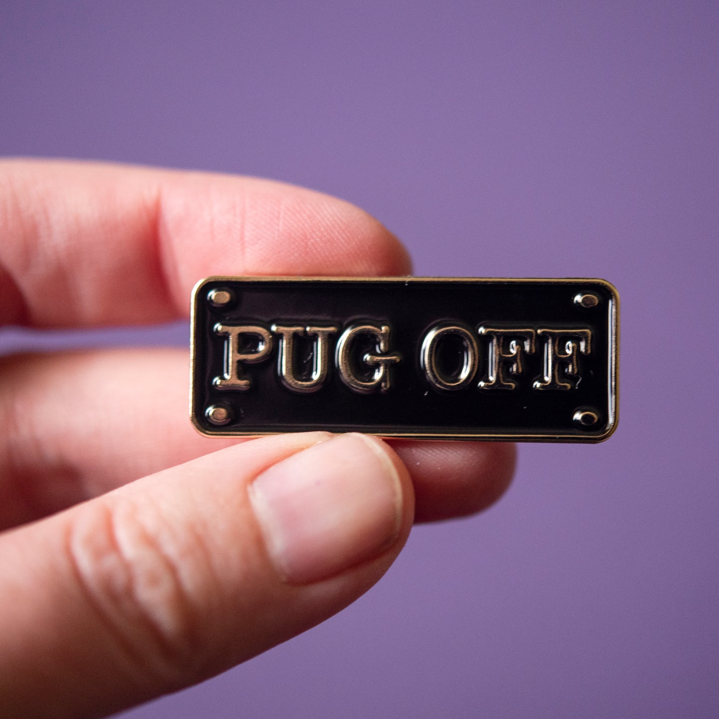 Pug Off Plates Enamel Pin