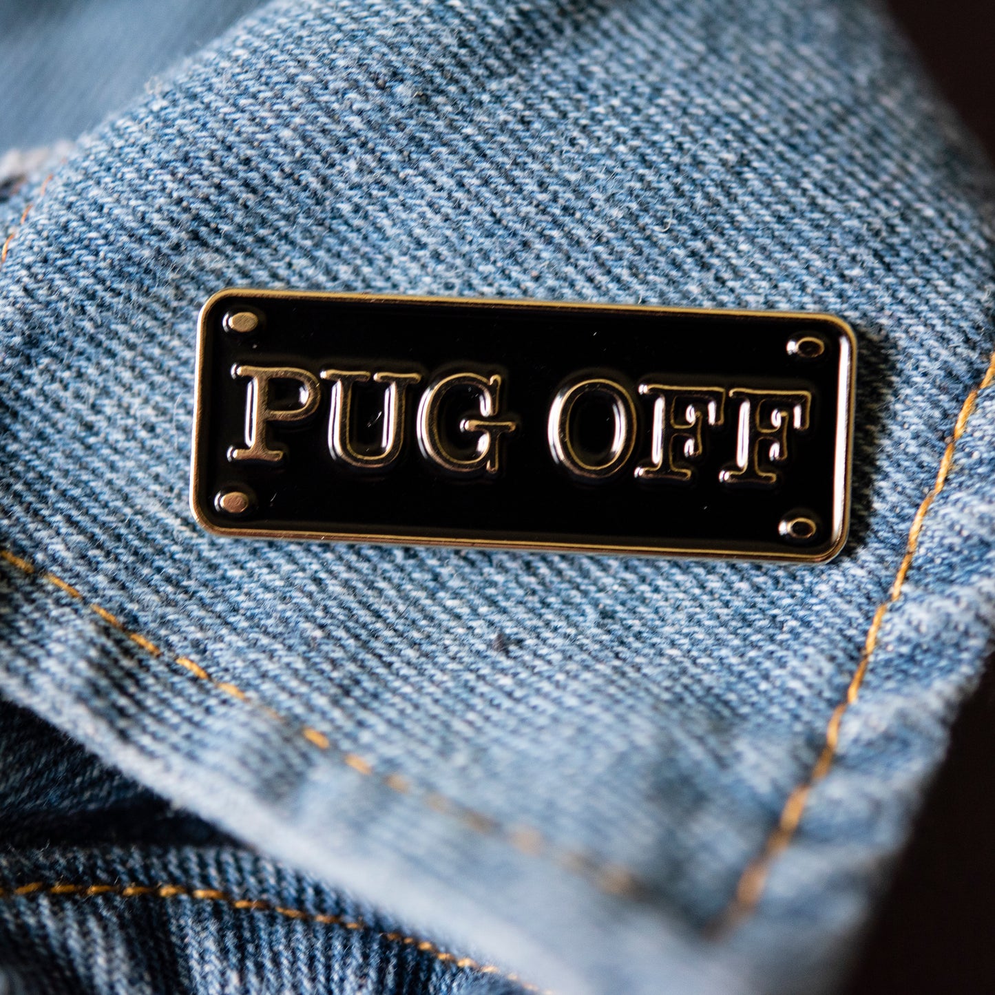 Pug Off Plates Enamel Pin