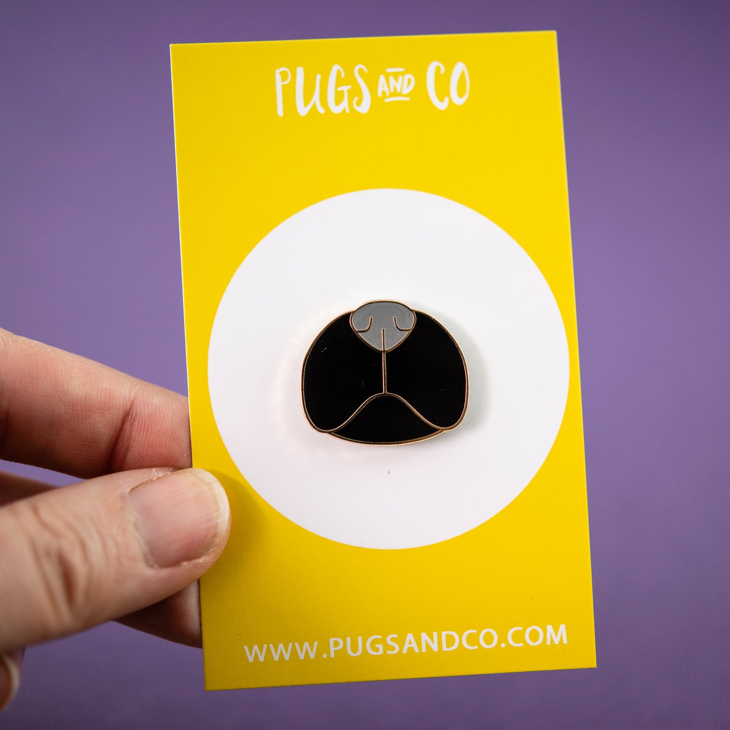 Black Pug Snout Enamel Pin