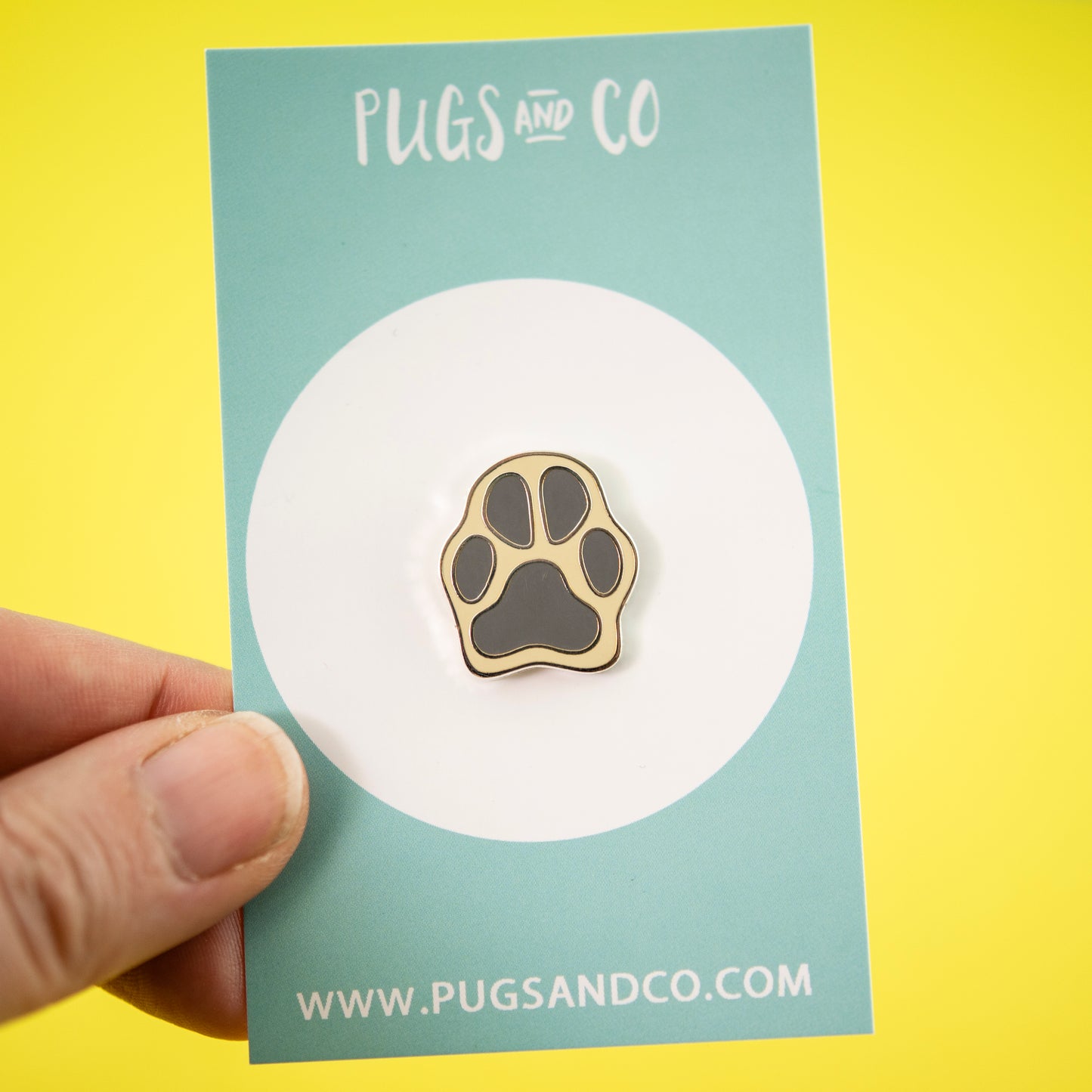 Fawn Pug Paw Enamel Pin