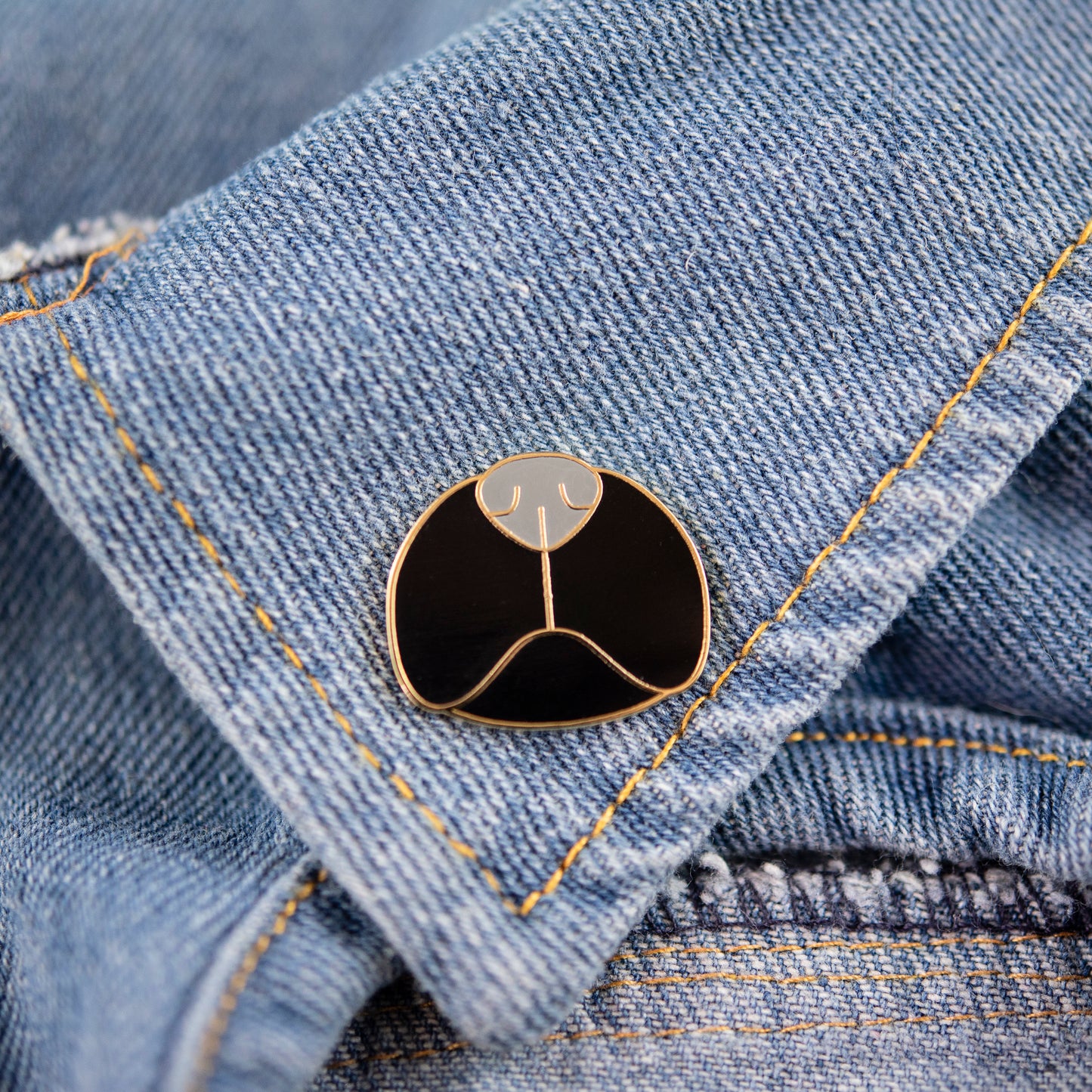 Black Pug Snout Enamel Pin