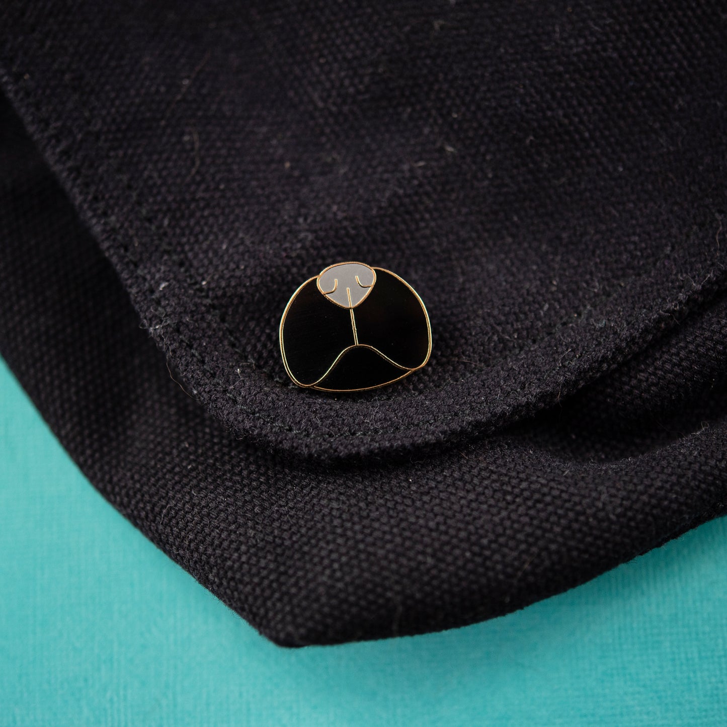 Black Pug Snout Enamel Pin