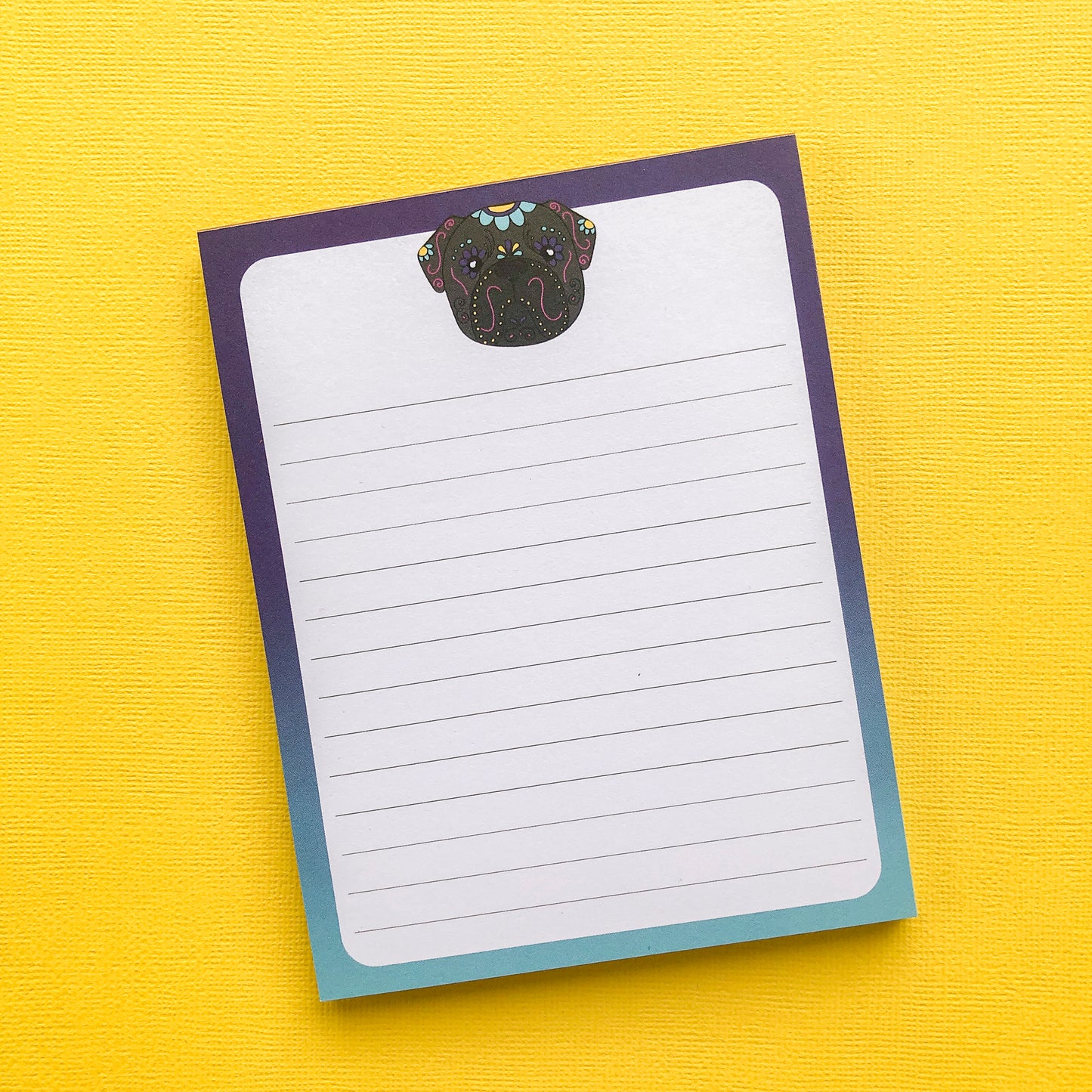 Sugar Skull Pug Notepad