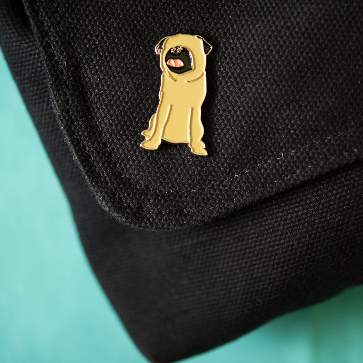 Faceless Fawn Pug Enamel Pin