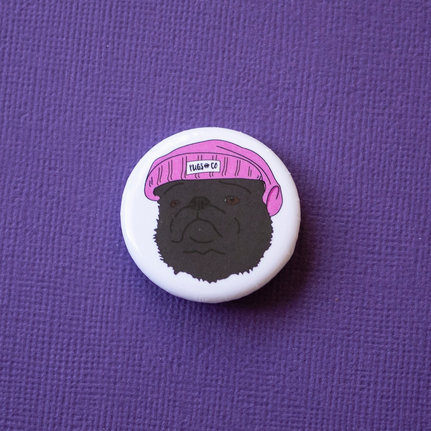 Black Thug Pug Badge