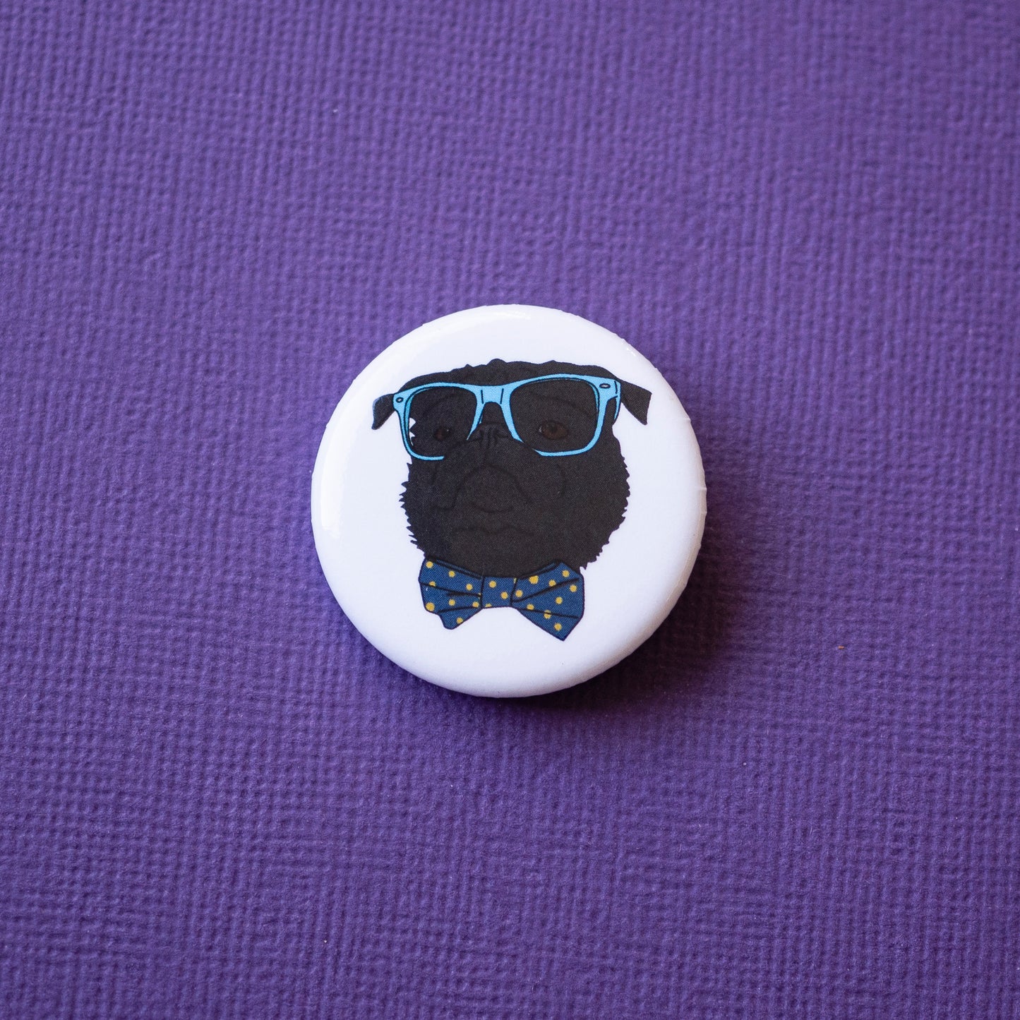 Dapper Black Pug Badge