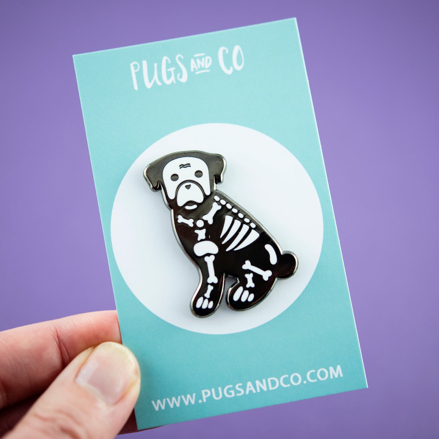 Skelo Pug Enamel Pin