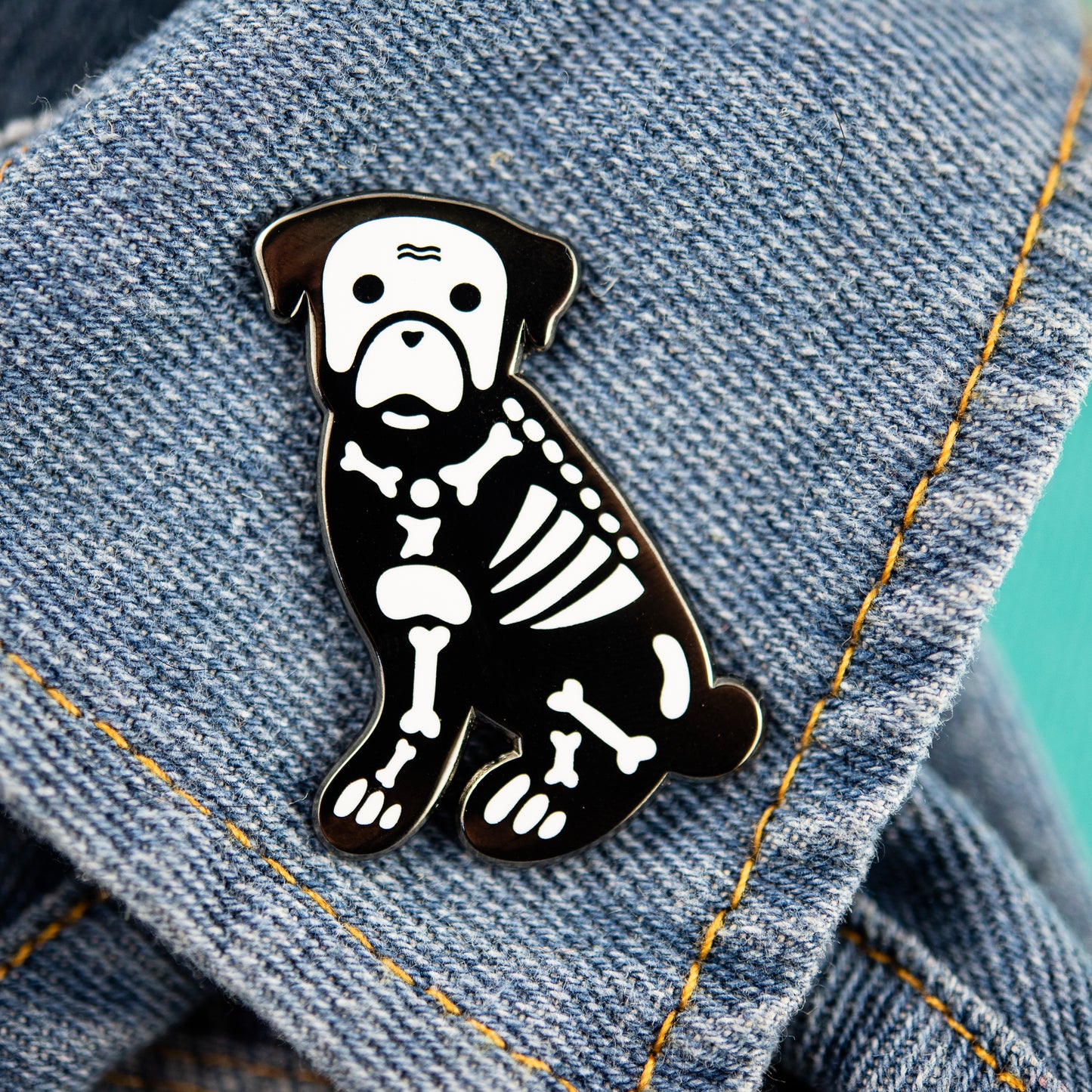 Skelo Pug Enamel Pin