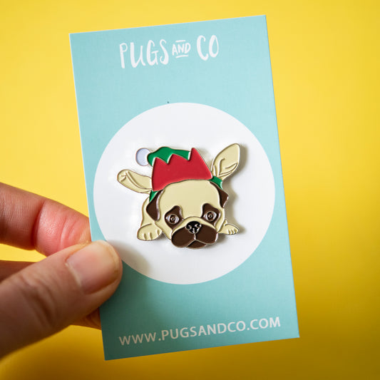 Elf Pug Enamel Pin