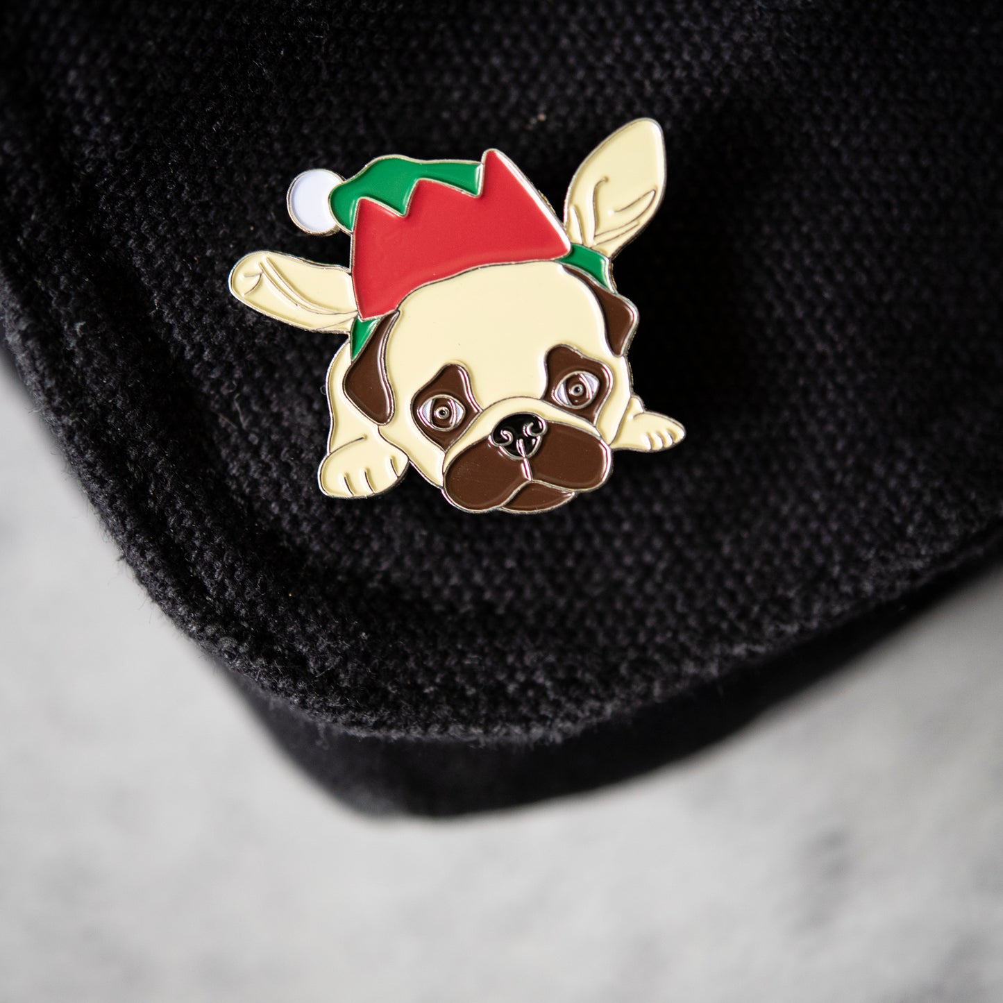 Elf Pug Enamel Pin