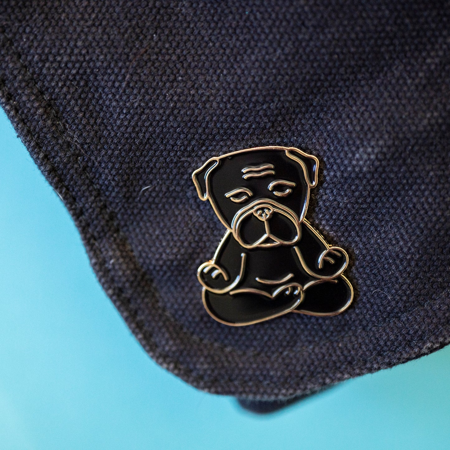 Zen Black Pug Enamel Pin